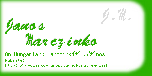 janos marczinko business card